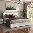 Furniture of America Misti Contemporary Wood Storage Queen Bed in White