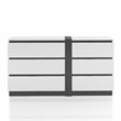 Furniture of America Misti Contemporary Solid Wood 6-Drawer Dresser in White