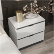 Furniture of America Misti Contemporary Solid Wood Nightstand with USB in White