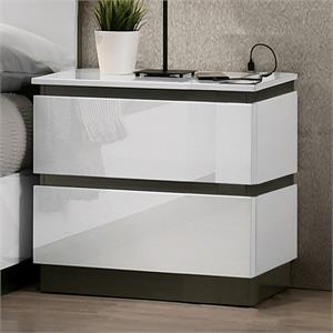furniture of america misti contemporary solid wood nightstand with usb in white