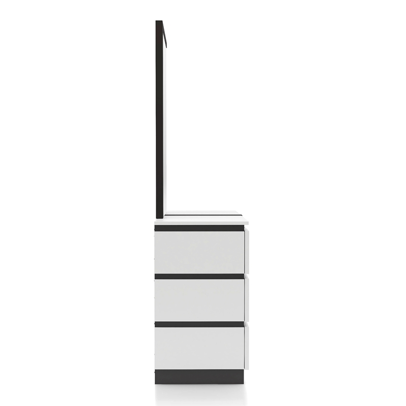 Furniture of America Misti Solid Wood 2-Piece Dresser and Mirror Set in White