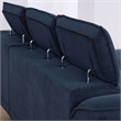 Furniture of America Borno Fabric Adjustable Headrest Sectional in Navy