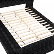 Furniture of America Biron Glam Fabric Tufted Platform King Bed in Black