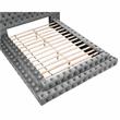 Furniture of America Biron Glam Fabric Tufted Platform Queen Bed in Gray