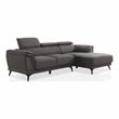 Furniture of America Borno Fabric Adjustable Headrest Sectional in Dark Gray