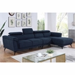 Furniture of America Borno Fabric Sectional with Armless Chair in Navy