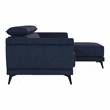 Furniture of America Borno Fabric Sectional with Armless Chair in Navy