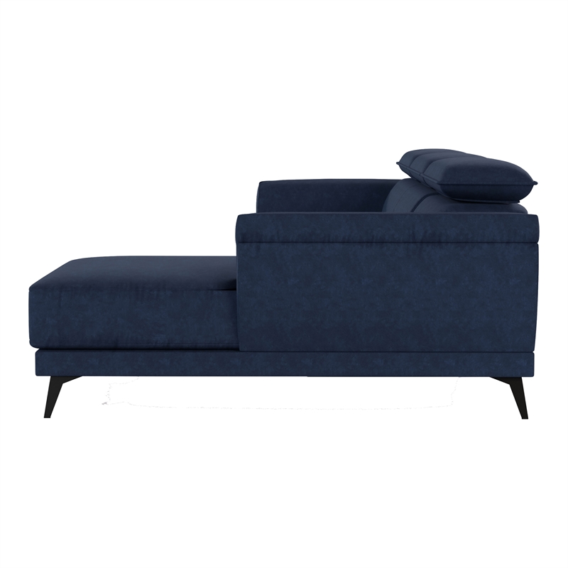 Furniture of America Borno Fabric Sectional with Armless Chair in Navy