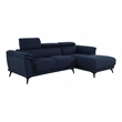 Furniture of America Borno Fabric Sectional with Armless Chair in Navy