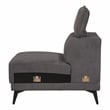 Furniture of America Borno Fabric Sectional with Armless Chair in Dark Gray