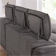 Furniture of America Borno Fabric Sectional with Armless Chair in Dark Gray