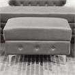 Furniture of America Marti Transitional Fabric Tufted Ottoman in Gray