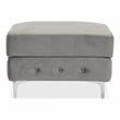 Furniture of America Marti Transitional Fabric Tufted Ottoman in Gray