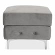 Furniture of America Marti Transitional Fabric Tufted Ottoman in Gray