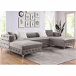 Furniture of America Marti Transitional Fabric Tufted U-Shaped Sectional in Gray