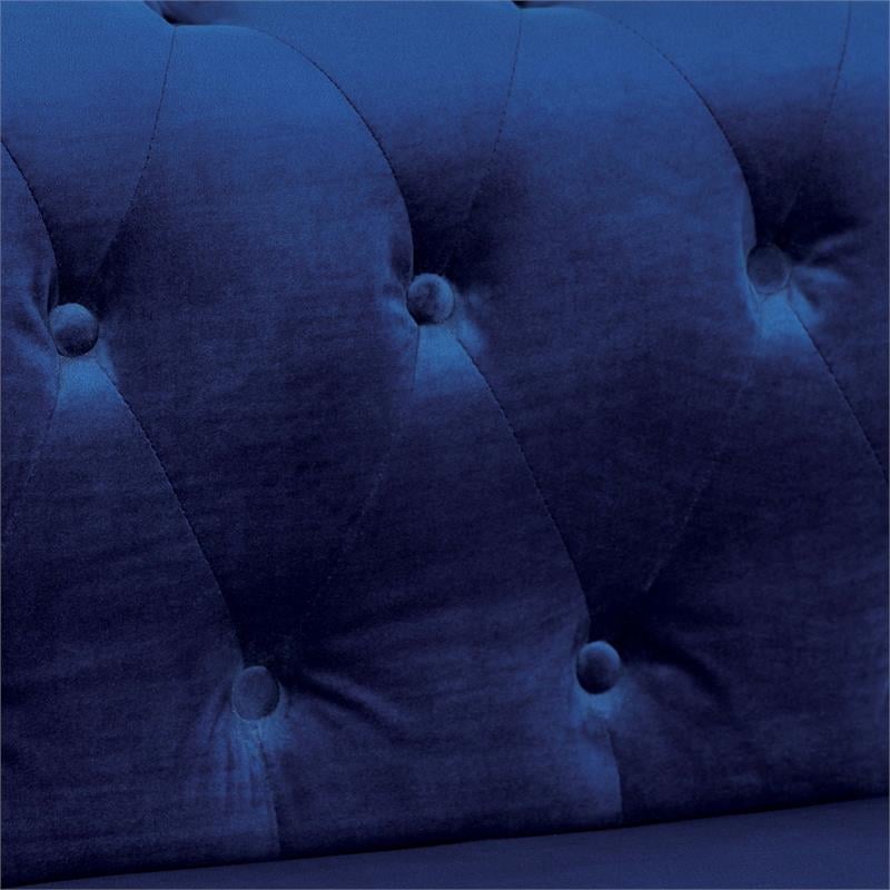 Furniture of America Marti Transitional Fabric Tufted U-Shaped Sectional in Navy