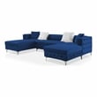 Furniture of America Marti Transitional Fabric Tufted U-Shaped Sectional in Navy