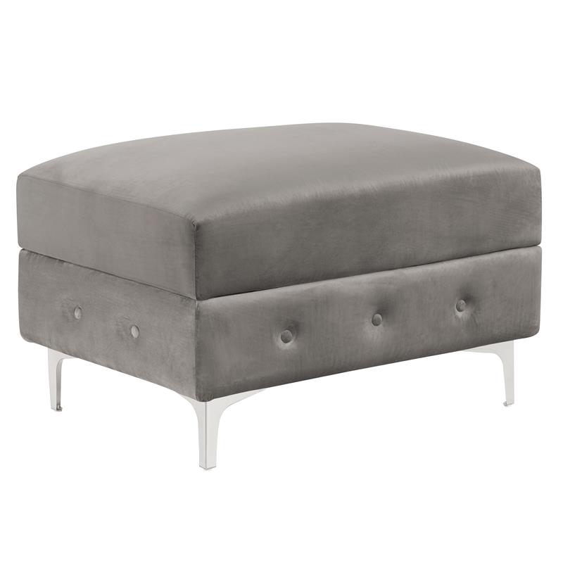 Furniture of America Marti Transitional Fabric Sectional with Ottoman in Gray