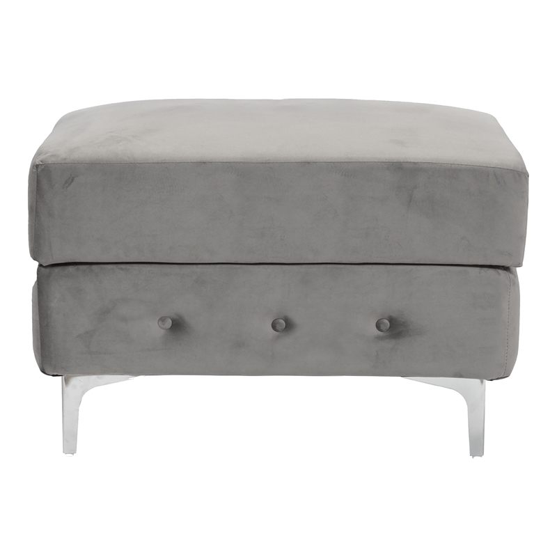 Furniture of America Marti Transitional Fabric Sectional with Ottoman in Gray