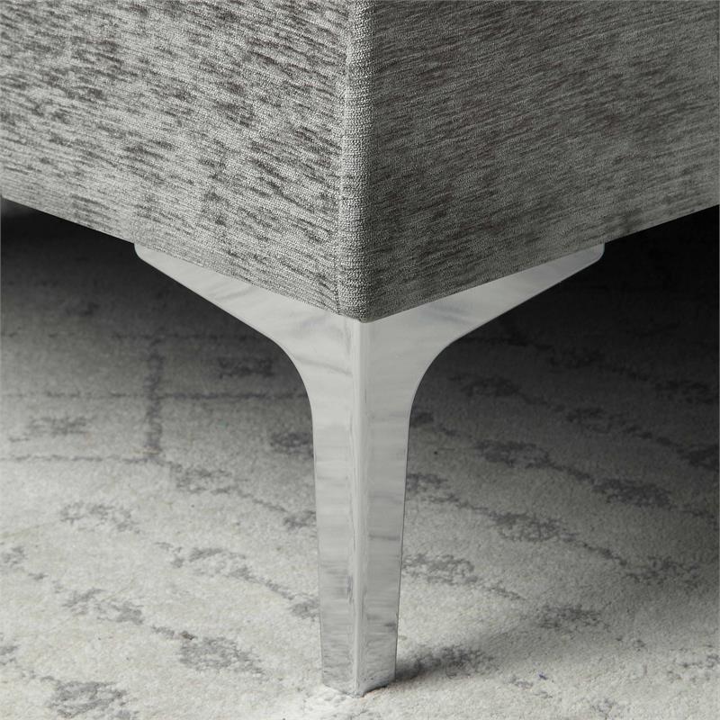 Furniture of America Jarnn Contemporary Chenille L-Shaped Sectional in Gray