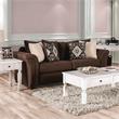 Furniture of America Jaqui Transitional Fabric 2-Piece Sofa Set in Chocolate