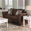 Furniture of America Jaqui Transitional Fabric 2-Piece Sofa Set in Chocolate