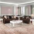 Furniture of America Jaqui Transitional Fabric 2-Piece Sofa Set in Chocolate
