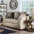 Furniture of America Jaqui Transitional Fabric Nailhead Loveseat in Beige