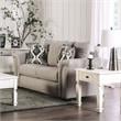 Furniture of America Jaqui Fabric Nailhead Loveseat in Light Taupe Brown