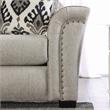 Furniture of America Jaqui Fabric Nailhead Loveseat in Light Taupe Brown
