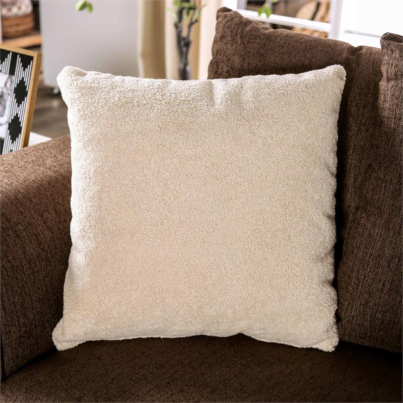 Furniture of America Jaqui Transitional Fabric Nailhead Sofa in Chocolate