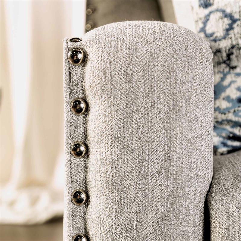 Furniture of America Brill Transitional Fabric 2-Piece Sofa Set in Light Gray