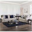 Furniture of America Brill Transitional Fabric 2-Piece Sofa Set in Light Gray
