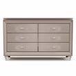 Furniture of America Devado Contemporary Wood 6-Drawer Dresser in Rose Gold