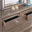 Furniture of America Devado Wood 2-Piece Dresser and Mirror Set in Rose Gold