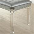 Furniture of America Plumley Contemporary Faux Leather Tufted Bench in Silver