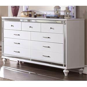 furniture of america xulu contemporary solid wood 7-drawer dresser in white