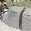 FOA Azur Outdoor Aluminum & Wicker Outdoor Trash Can in Gray 2PC Set