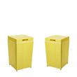 Furniture of America Azur Outdoor Metal Wicker Trash Can in Yellow 2PC Set