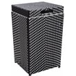 Furniture of America Azur Outdoor Aluminum & Wicker Trash Can in Black 2PC Set