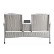 FOA Azur Outdoor Aluminum & Wicker Outdoor Loveseat & Storage Bin 2PC Set