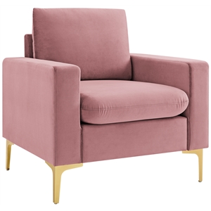 foa micheline 32 inch wide modern velvet accent chair in pink
