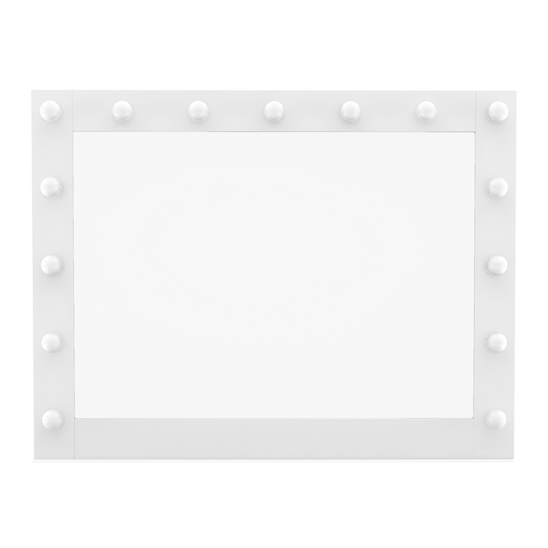Furniture of America Olive White Wood Hollywood Lighted Vanity Mirror