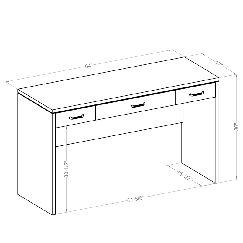Furniture of America Olive White Wood 3 Drawer Vanity Table