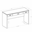 Furniture of America Olive White Wood 3 Drawer Vanity Table
