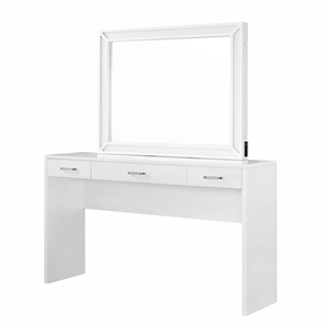 furniture of america olive white wood vanity with led lights
