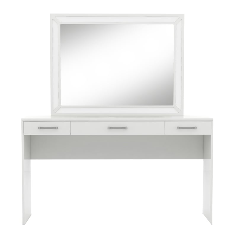 Furniture of America Olive White Wood Vanity with LED Lights