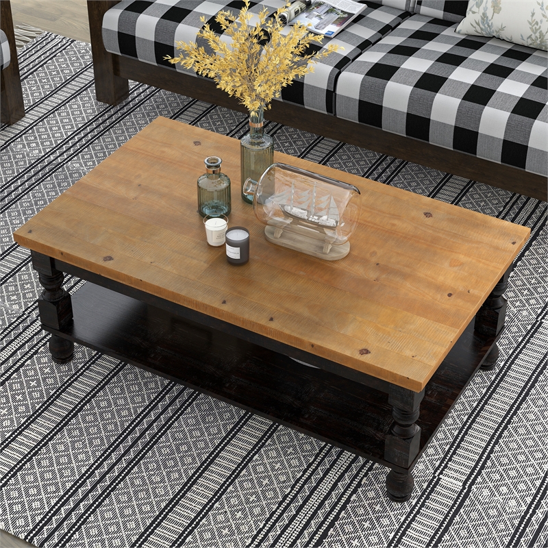 Furniture of America Baron Antique Black Wood Coffee Table Cymax Business