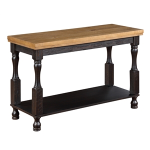 furniture of america baron antique black wood sofa entryway table
