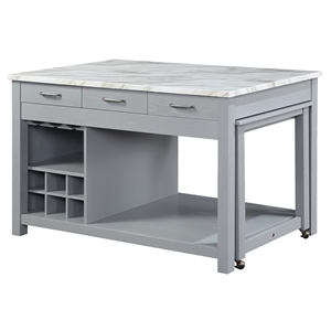 furniture of america olive gray wood extendable kitchen island